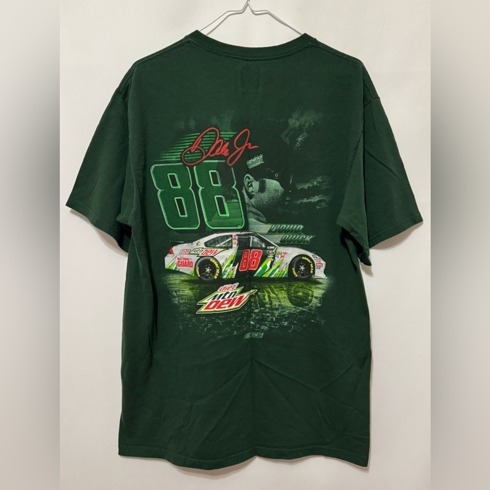Dale Earnhardt Jr 88 Mountain Dew NASCAR Racing T-Shirt Chase Green Med-Large - Picture 7 of 7